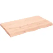 Syfax Encimera de baño madera maciza sin tratar 100x60x(2-6) cm