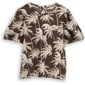 Tom Tailor DENIM Blusa marfil / marrón oscuro