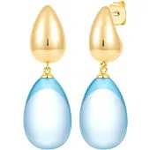 Yokoamii Pendientes aqua / dorado