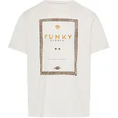 Funky Buddha Camiseta beige claro / marrón oscuro / azafrán