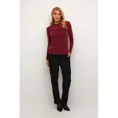 Kaffe Camiseta 'KAOlga' rojo vino / plata