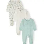 MINOTI Pijama crema / gris claro / menta / blanco lana