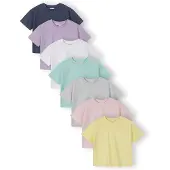 MINOTI Camiseta navy / turquesa / amarillo / gris moteado / lila / rosa / blanco