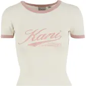 Karl kani Camiseta 'Varsity' beige claro / rosa claro