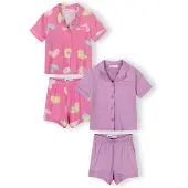 MINOTI Pijama amarillo / lila / rosa / rosa