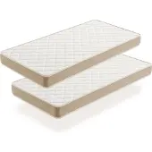 Moonia - Juego de 2 colchones para jóvenes, tamaño 80x130