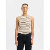 Selected Diseño A Rayas Camiseta De Tirantes Mujeres Beige XS