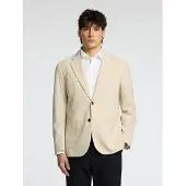 Selected Tejido Mil Rayas Blazer Hombres Beige 48