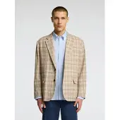 Selected Mezcla De Lino Blazer Con Botonadura Sencilla Hombres Beige 54