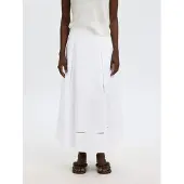 Selected Algodón Falda Maxi Mujeres Blanco 42