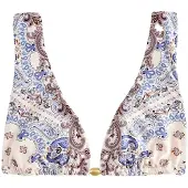 Next Top de bikini crema / azul real / marrón / negro