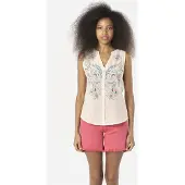 KOROSHI Blusa azul cielo / rojo / negro / offwhite