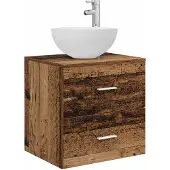 Syfax Vanidad con Lavabo de Pared Madera envejecida