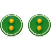 Luxenter Pendientes 'Lyros' amarillo / verde hierba / plata