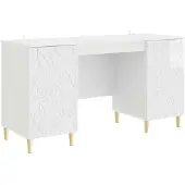 Syfax Escritorio Blanco Brillante 142,5 x 50 x 75 cm