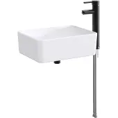 Syfax Lavabo de baño con grifo y desagüe Negro Mate