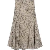 Desigual , Falda midi silvestre, Mujer, Poliester, Blanco, L