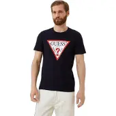 GUESS para hombre. M2YI71I3Z14 Camiseta logotipo triángulo negro (XL), Casual, Algodón, Manga corta, outlet 2026.
