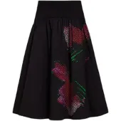 Desigual Falda verde neón / rosa claro / rojo / negro