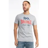 Lonsdale Camiseta 'Gonfirth' navy / gris moteado / rojo / granadina