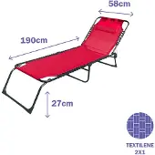Marbueno Summer Tumbona Plegable 190x58x27 Cm