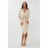 Esqualo Blazer Cropped Sand Talla: 36 | Blazers Outlet | Mujer | Marrón