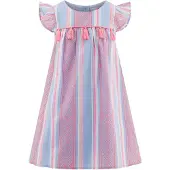 Happy girls Vestido azul claro / rosa / frambuesa