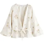 Next Kimono ecru / oro / rosa pastel