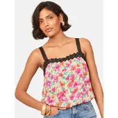 Love & roses Top azul / amarillo claro / rosa / rojo