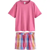 Next Pijama de pantalón corto azul / lila / naranja / rosa