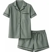 LEAFLETIC Pantalón de pijama 'Women’s Night Wear Short Set' verde