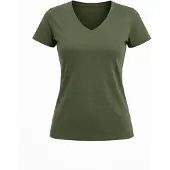 LEAFLETIC Camiseta 'Women’s Short Sleeve V-Neck T-shirt' verde