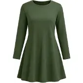 LEAFLETIC Túnica 'Women’s Long Sleeve Crew Neck Tunic' verde