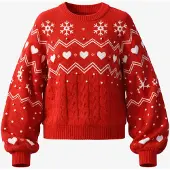 LEAFLETIC Jersey 'Women’s Pullover Sweater' rojo