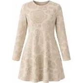 LEAFLETIC Túnica 'Women’s Long Sleeve Crew Neck Tunic' crema