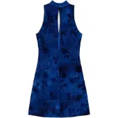 Desigual , Vestido flocado, Poliester, Azul, XL