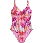 Next Traje de baño 'Tummy Control' rosa / rosa oscuro / rojo / blanco