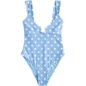 Next Traje de baño azul claro / blanco