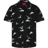 HUGO Camisa 'Ellino' negro / blanco