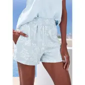 LASCANA Pantalón de pijama azul claro / blanco