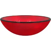 Syfax Lavabo de vidrio templado rojo 42x14 cm