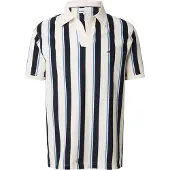 Tommy Hilfiger Camiseta 'Relaxed Fit Stripe Crepe' azul / navy / blanco