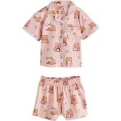 Next Pijama azul claro / marrón claro / rosa