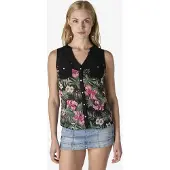 KOROSHI Blusa crema / oliva / rosa claro / negro