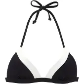 LASCANA Top de bikini negro / blanco
