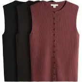 The Set Chaleco de punto chocolate / rojizo / negro