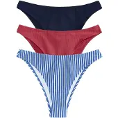 The Set Braga de bikini azul / navy / rojo fuego / blanco