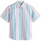 Next Camisa azul cielo / amarillo / rosé / blanco