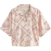 Next Blusa ecru / pitaya / negro