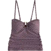 Next Top de tankini azul paloma / marrón / blanco